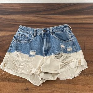 PacSun Blue and White Mom Jean Short